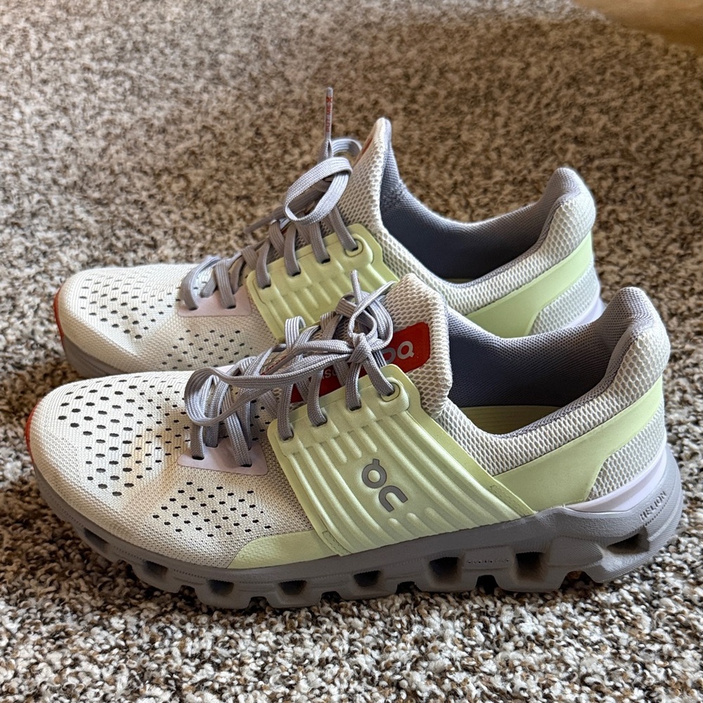 Stylish Gray and Red Athletic Sneakers